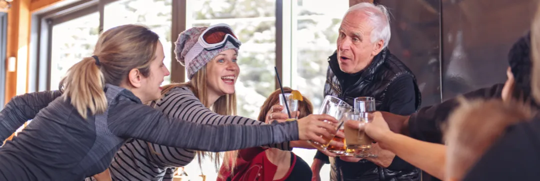 Para-hotelier family enjoying chalet