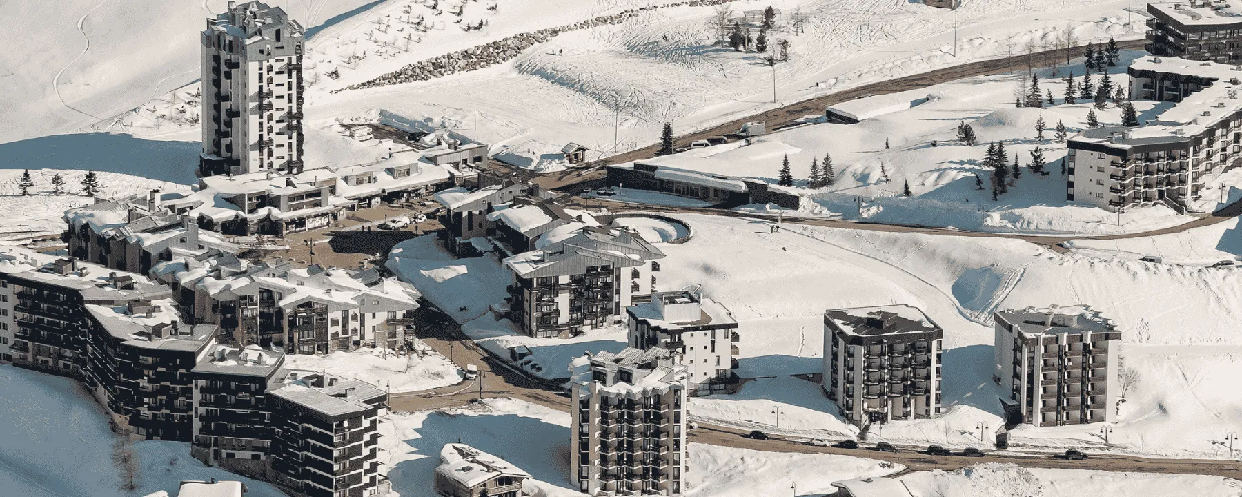 photograph of aerial view of Tignes Le Lavachet