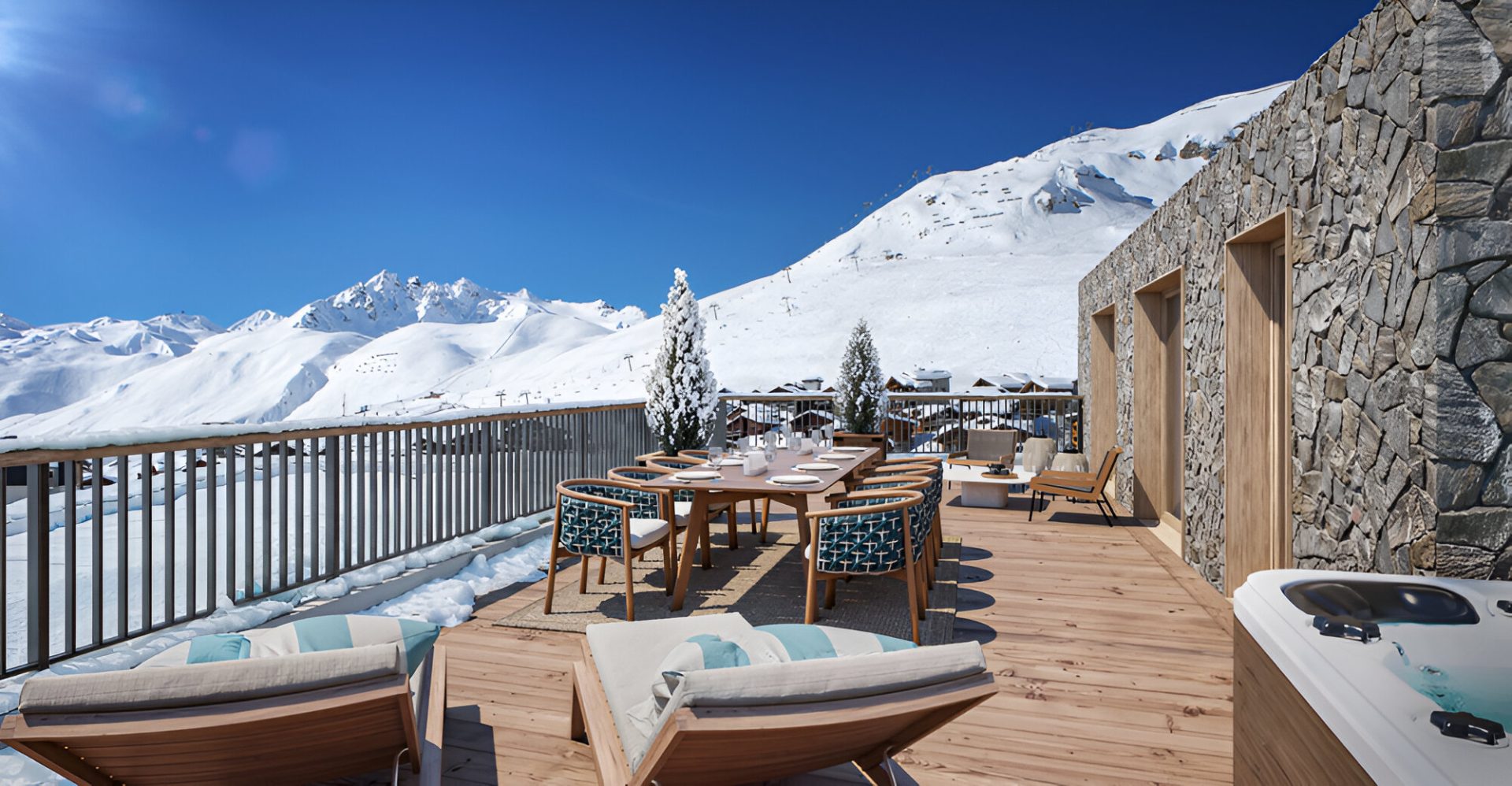 Image of a Genesis Mira apartment balcony terrace in Tignes
