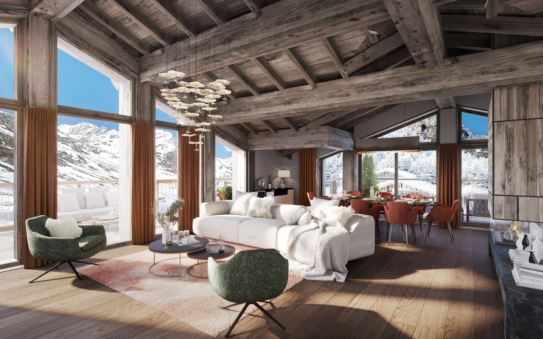 Les Jardins de Julliet, New Luxury Apartments for Sale in Val d'Isère: photo of living room example