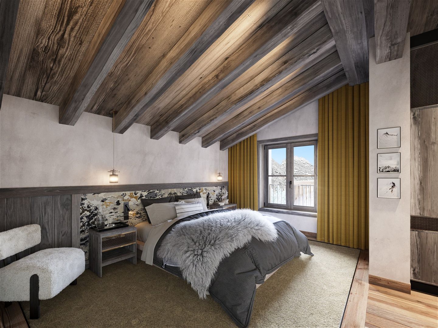 Les Jardins de Julliet, New Luxury Apartments for Sale in Val d'Isère: photo of bedroom example