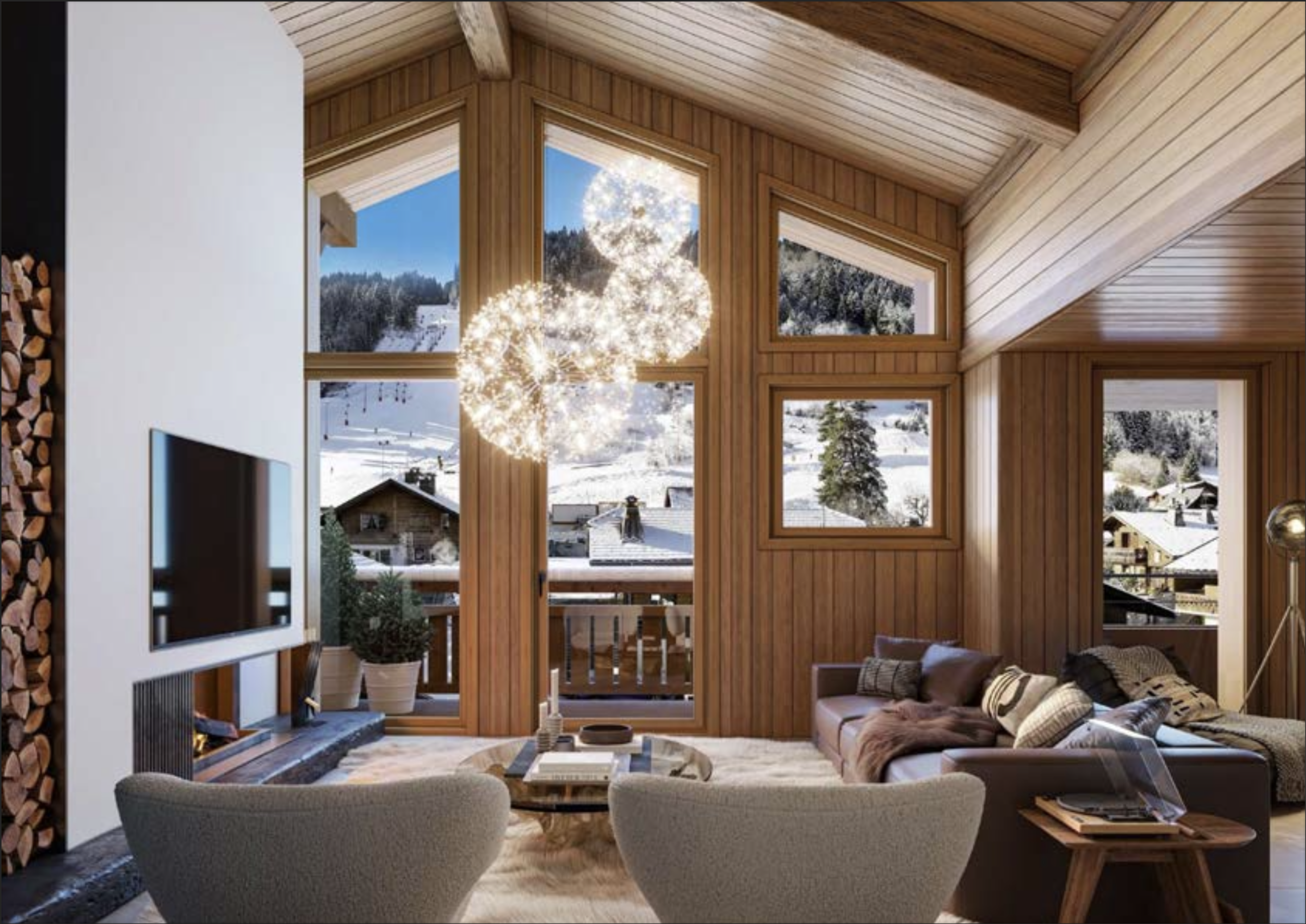 L'Héritage. New Apartments For Sale in Morzine: photo of living room 2