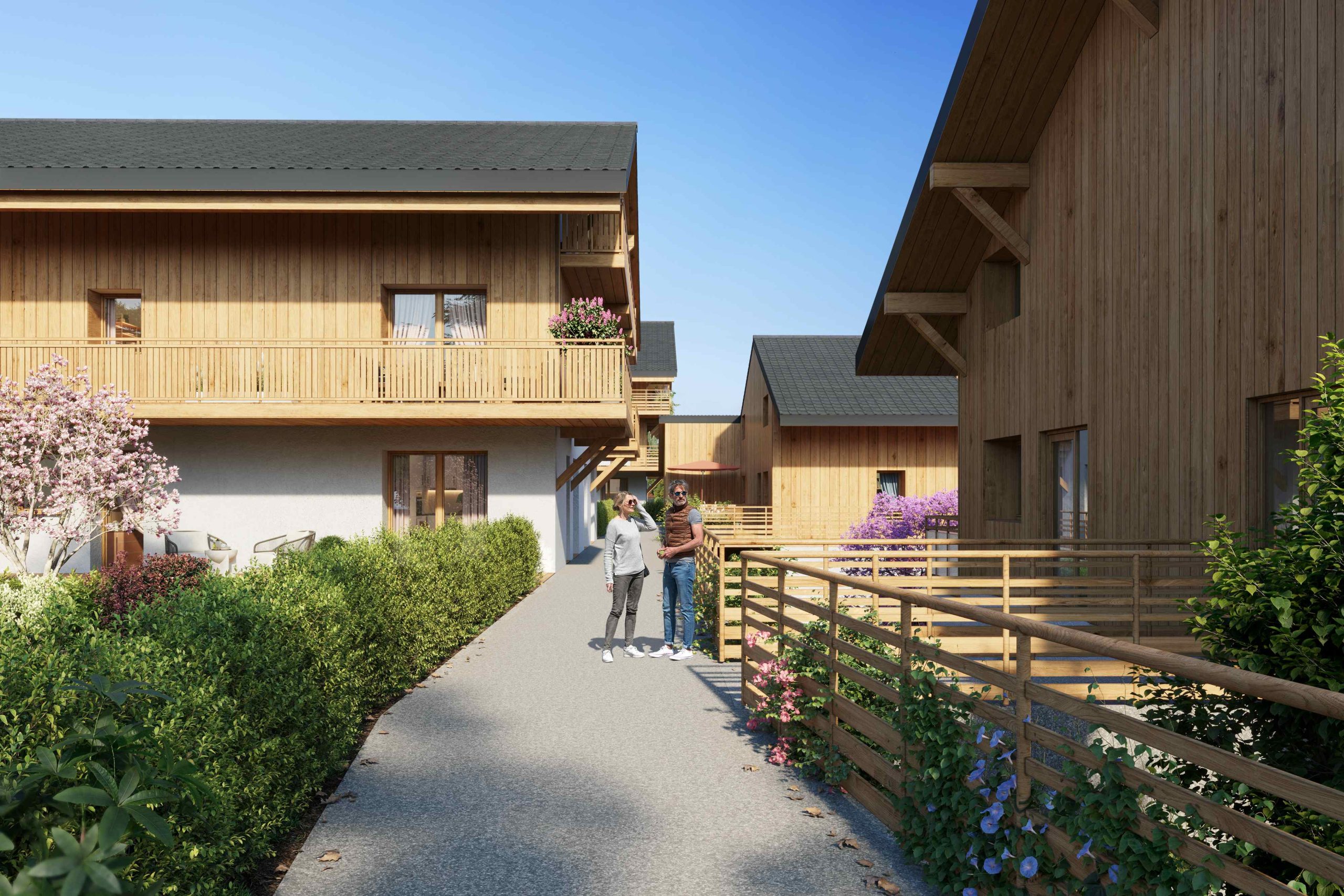L'Estive New Apartments & Chalets For Sale in Morzine: photo of pathways summer