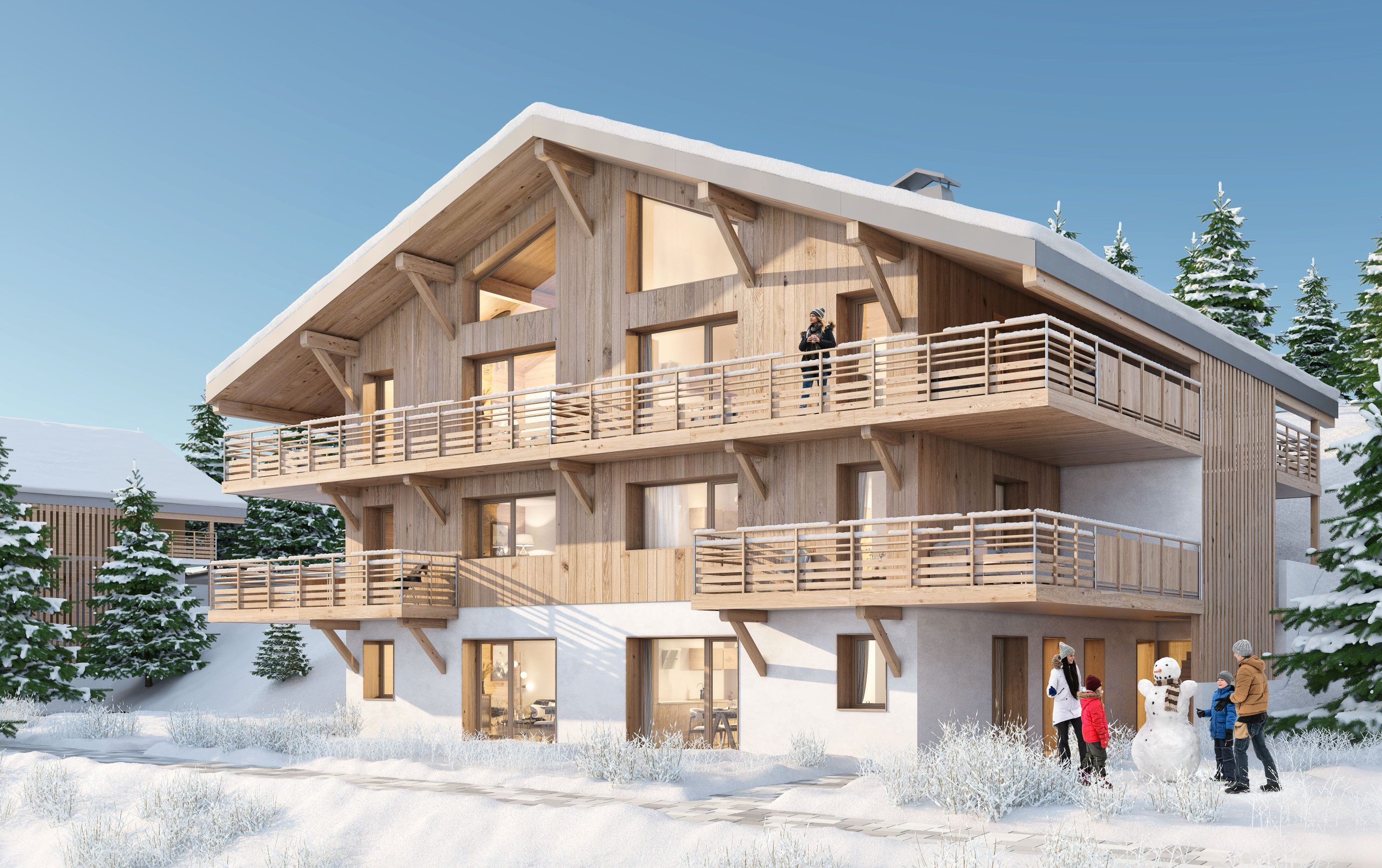 L'Estive New Apartments & Chalets For Sale in Morzine: photo of semi detached chalet