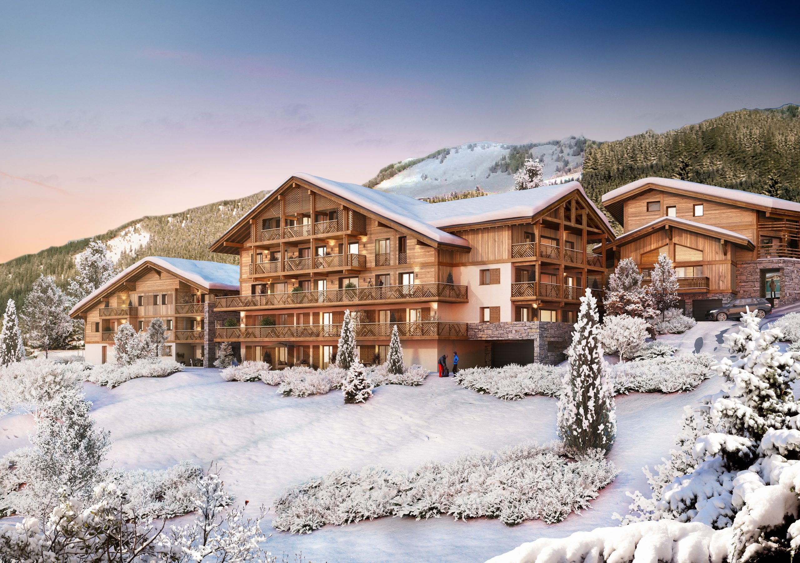 Le Savoy. New Apartments For Sale in Châtel: photo of building in snow