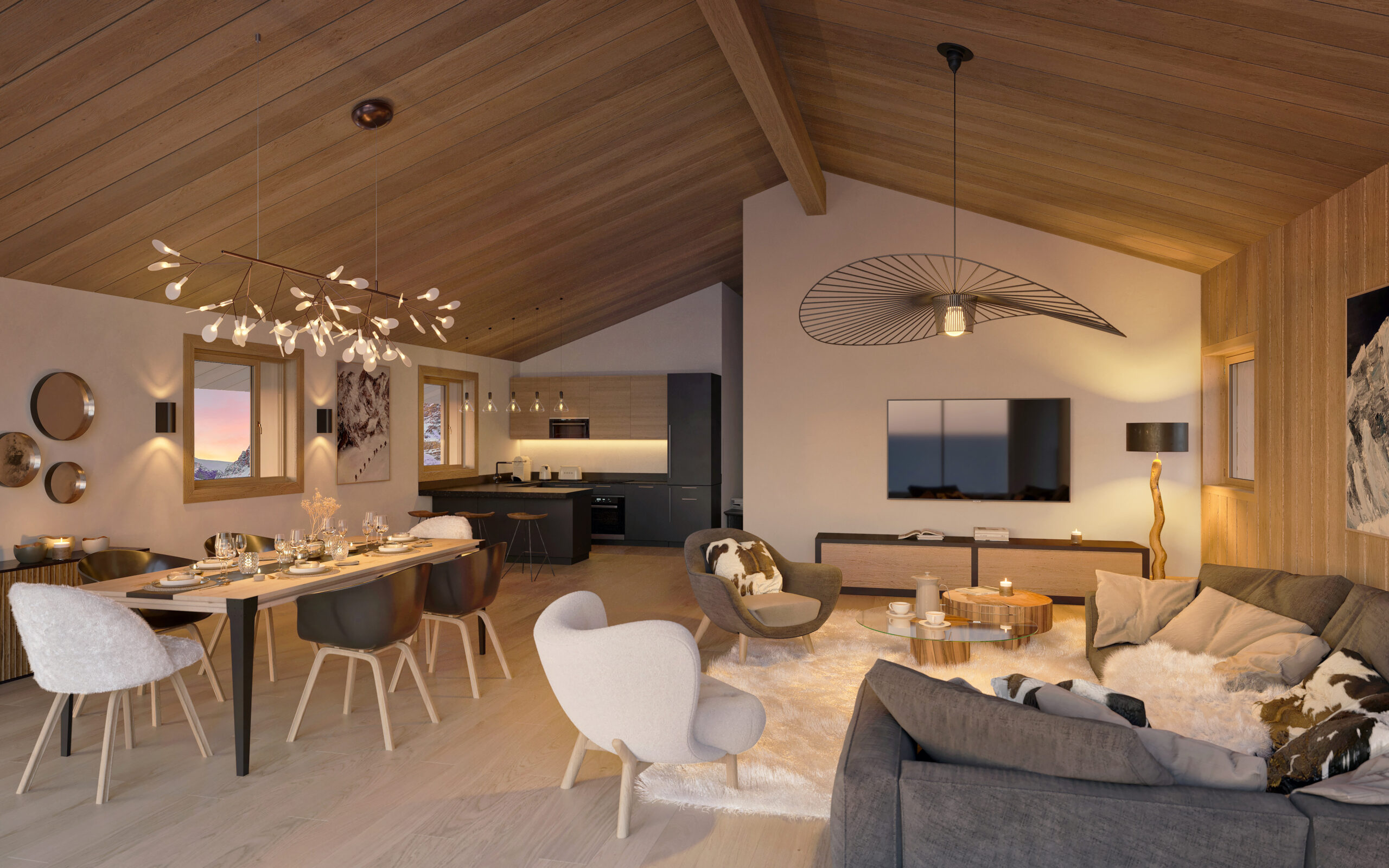 Le Coeur des Cimes, new apartments for sale in Montalbert: Photo of living room example