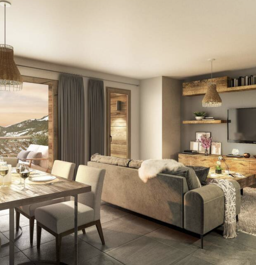 Le Savoy. New Apartments For Sale in Châtel: photo of living room interior