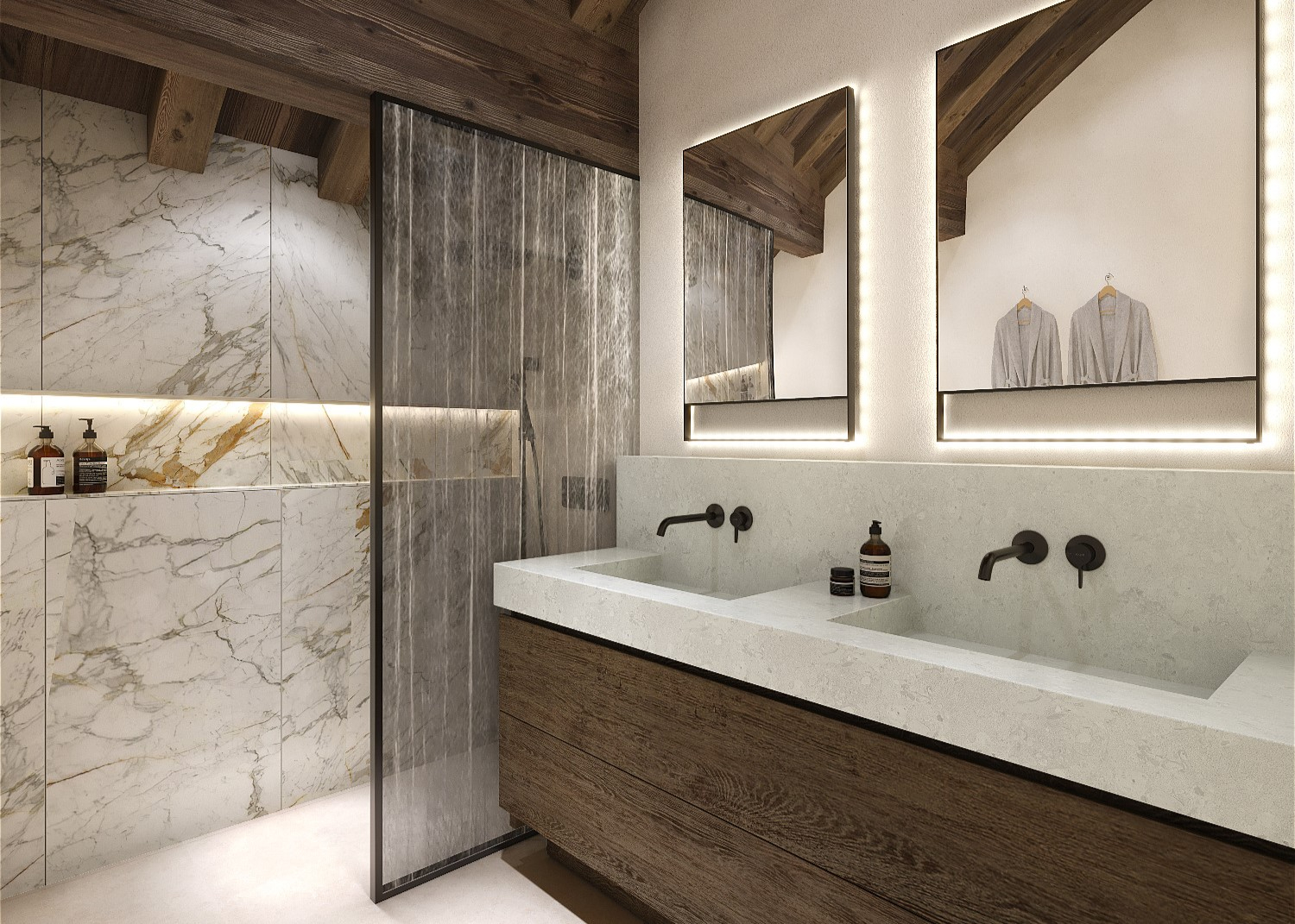 Le Kandahar, New Luxury Apartments For Sale in Val d'Isère - bathroom example