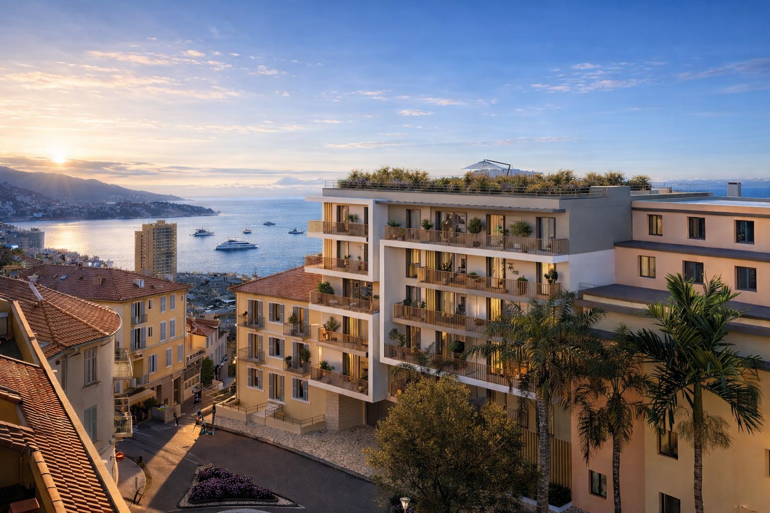 16 LANGEVIN - New apartments for sale in Beausoleil - exterior sunrise