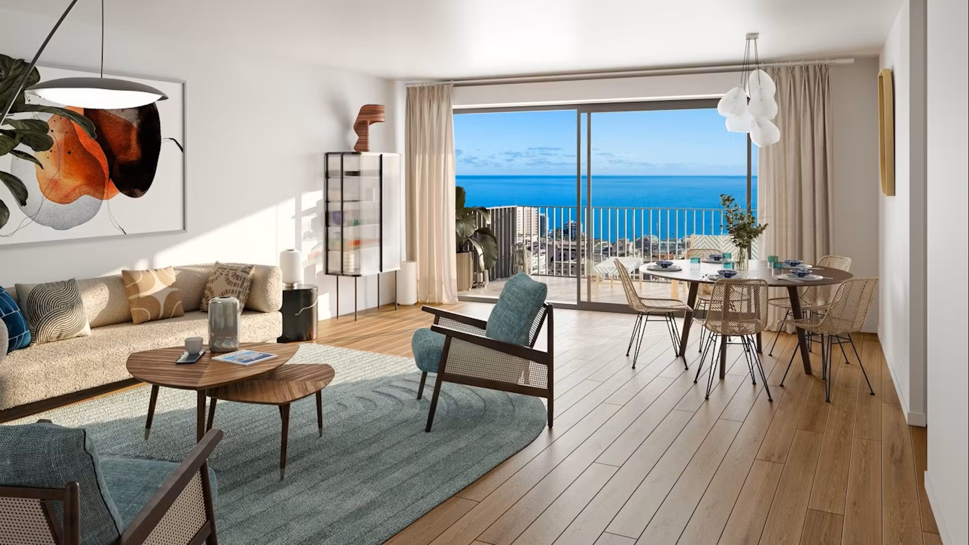 16 LANGEVIN - New apartments for sale in Beausoleil - living room interior