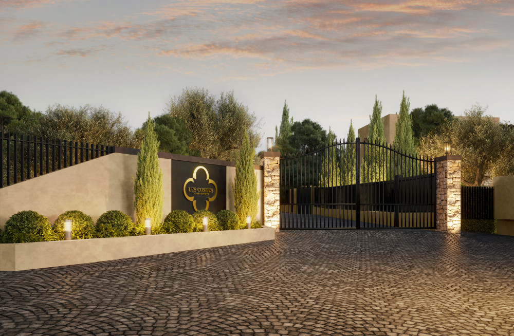 Les Costes - New Villas for Sale in Mougins - Gated entrance