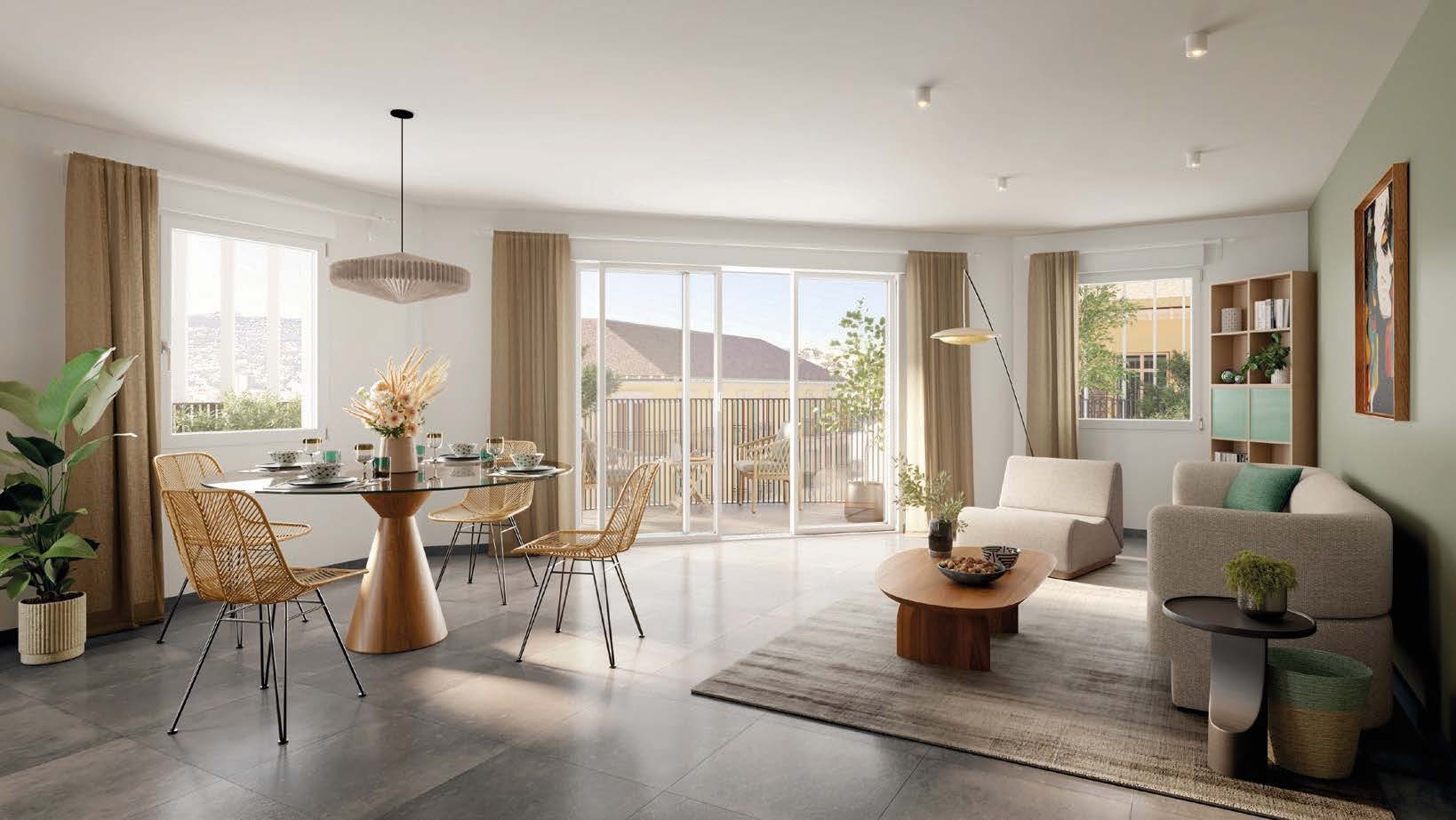 12 RUE AGUSTE GAL - New apartments for sale in Nice - living room example