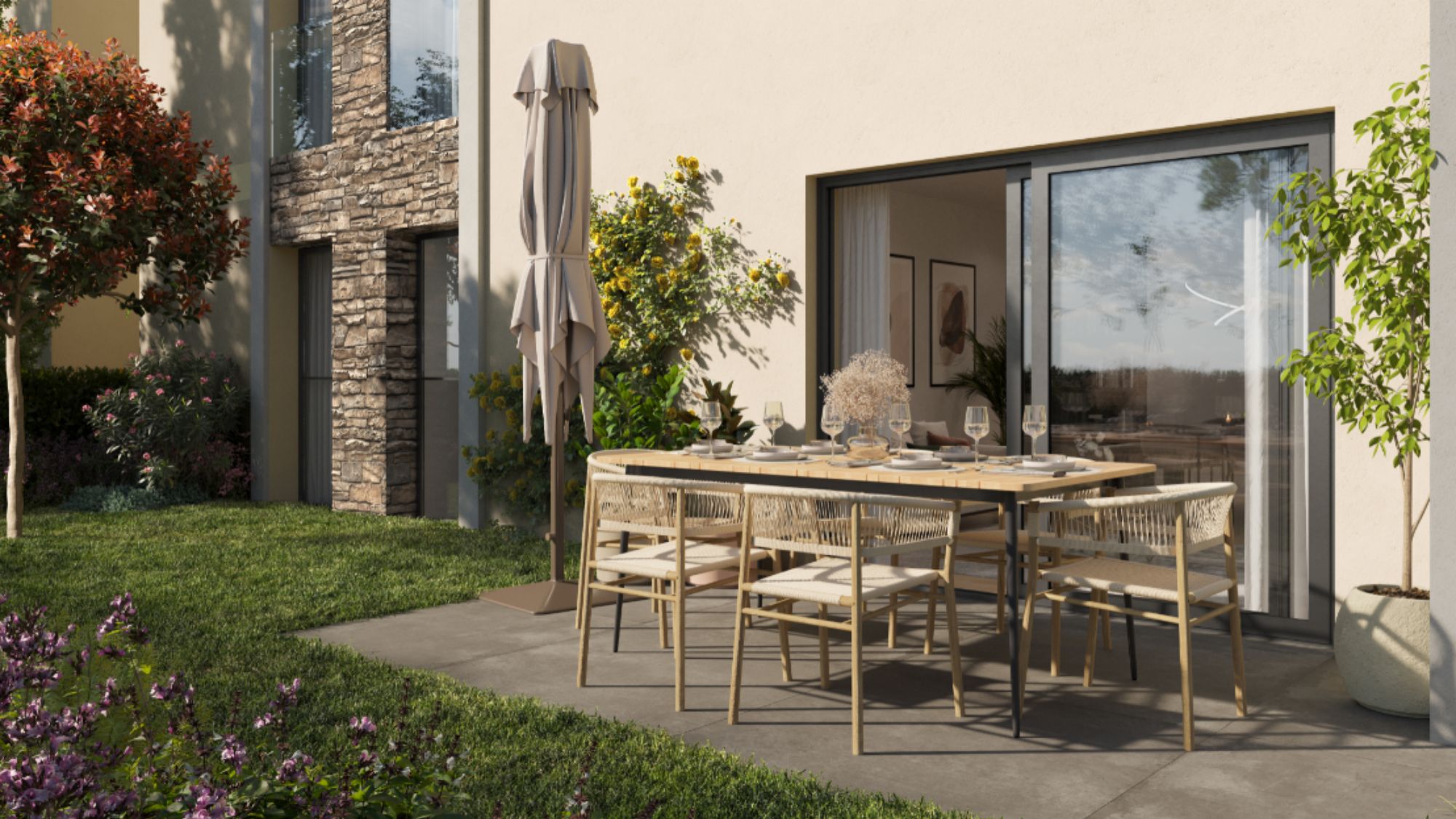 Asya - New Apartments for sale in Valbonne - groundfloor apartment garden