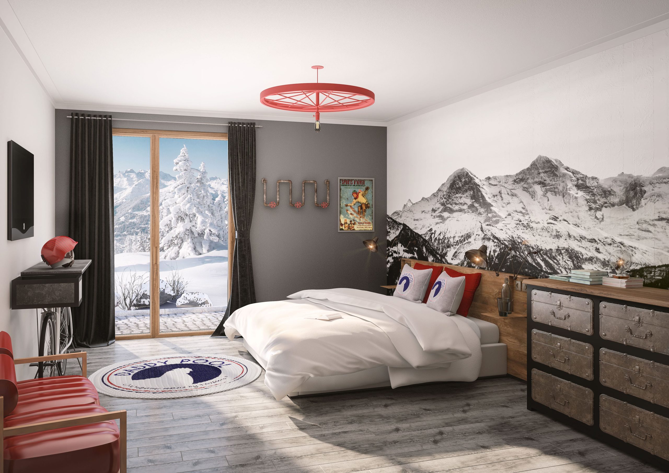 L'Atima bedroom example 1 - new apartments & chalets for sale Megève