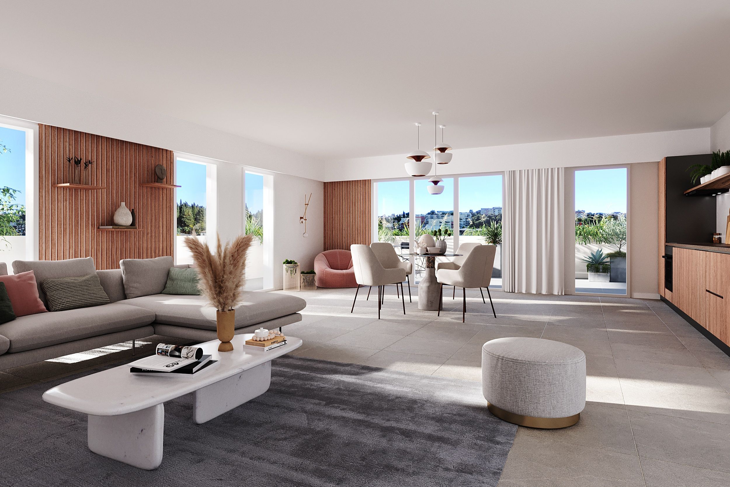Contemplation - New apartments for sale in Antibes - living room example