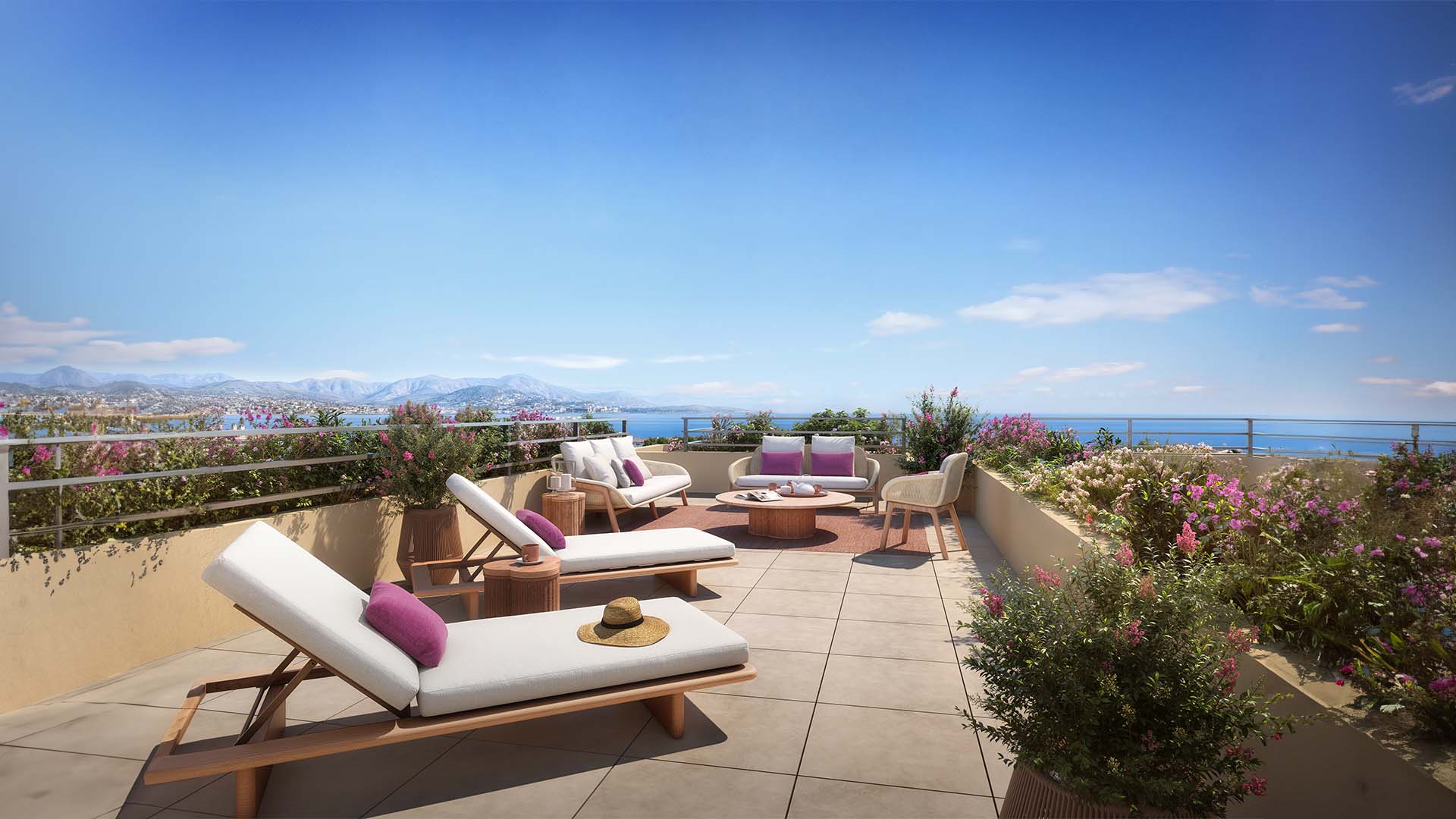 Nouvelle Vague - New apartments for sale in Antibes - terrace view