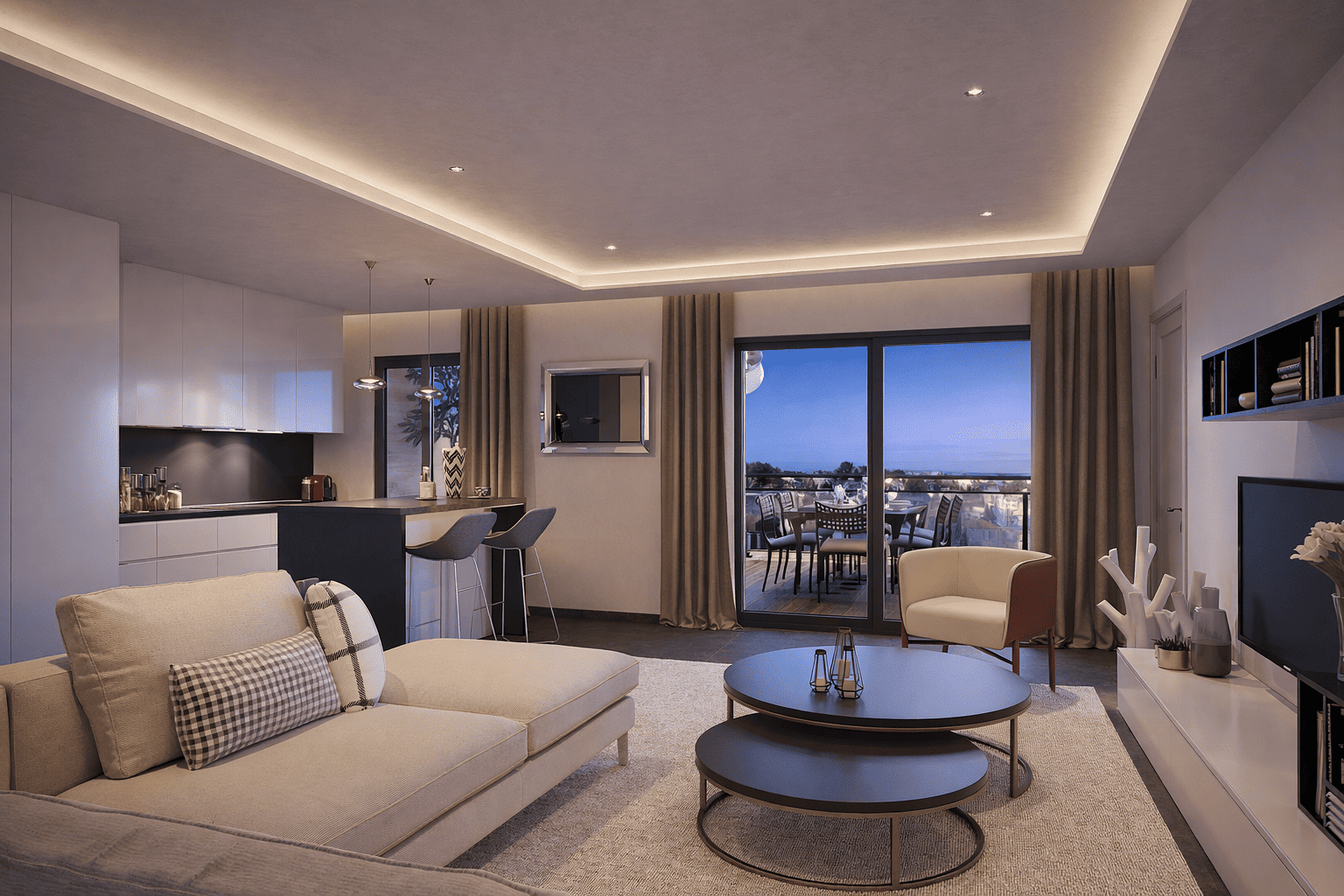 Les Terraces D'Olivia - New Apartments for sale in Antibes - living room example