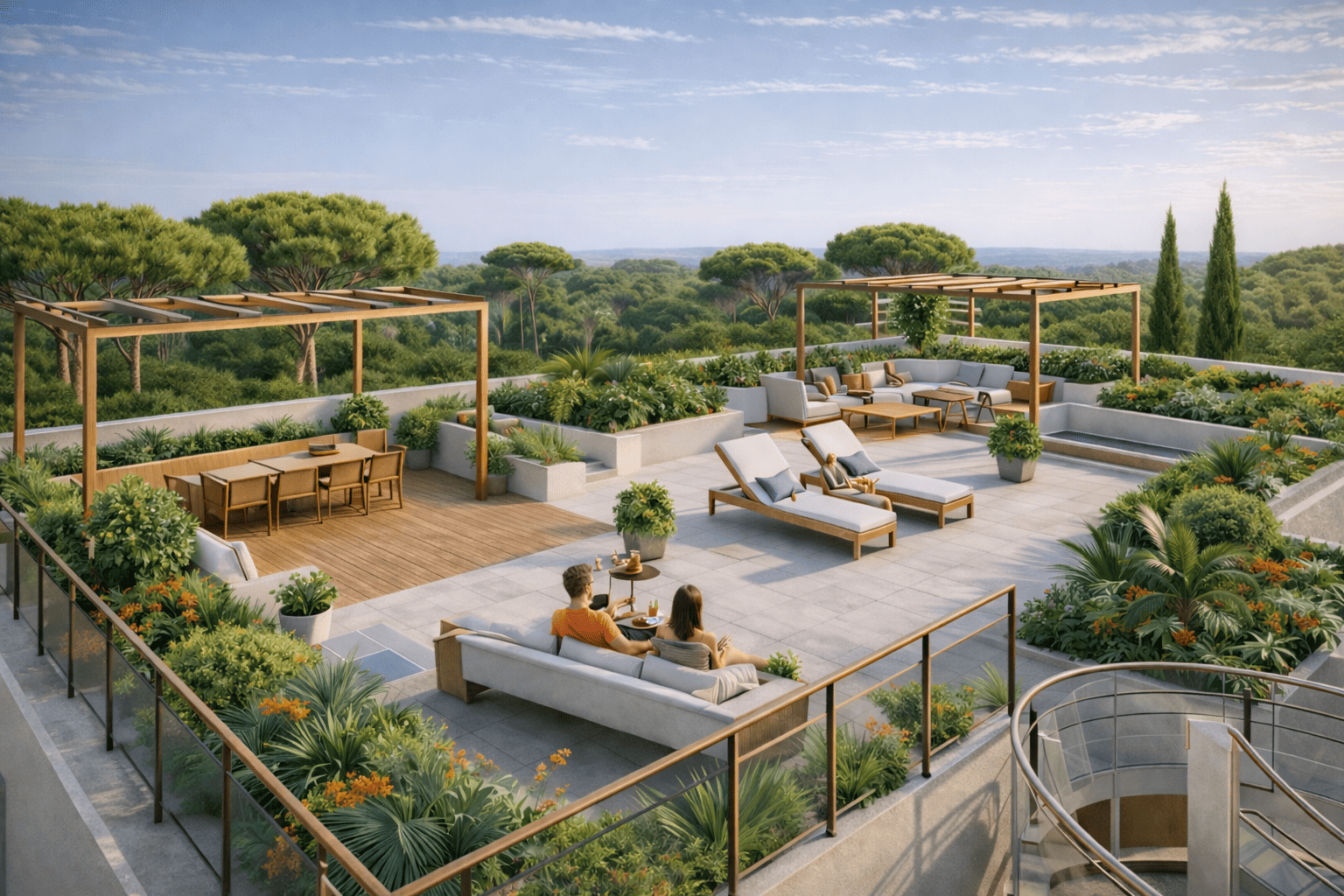 Les Terraces D'Olivia - New Apartments for sale in Antibes - roof terrace