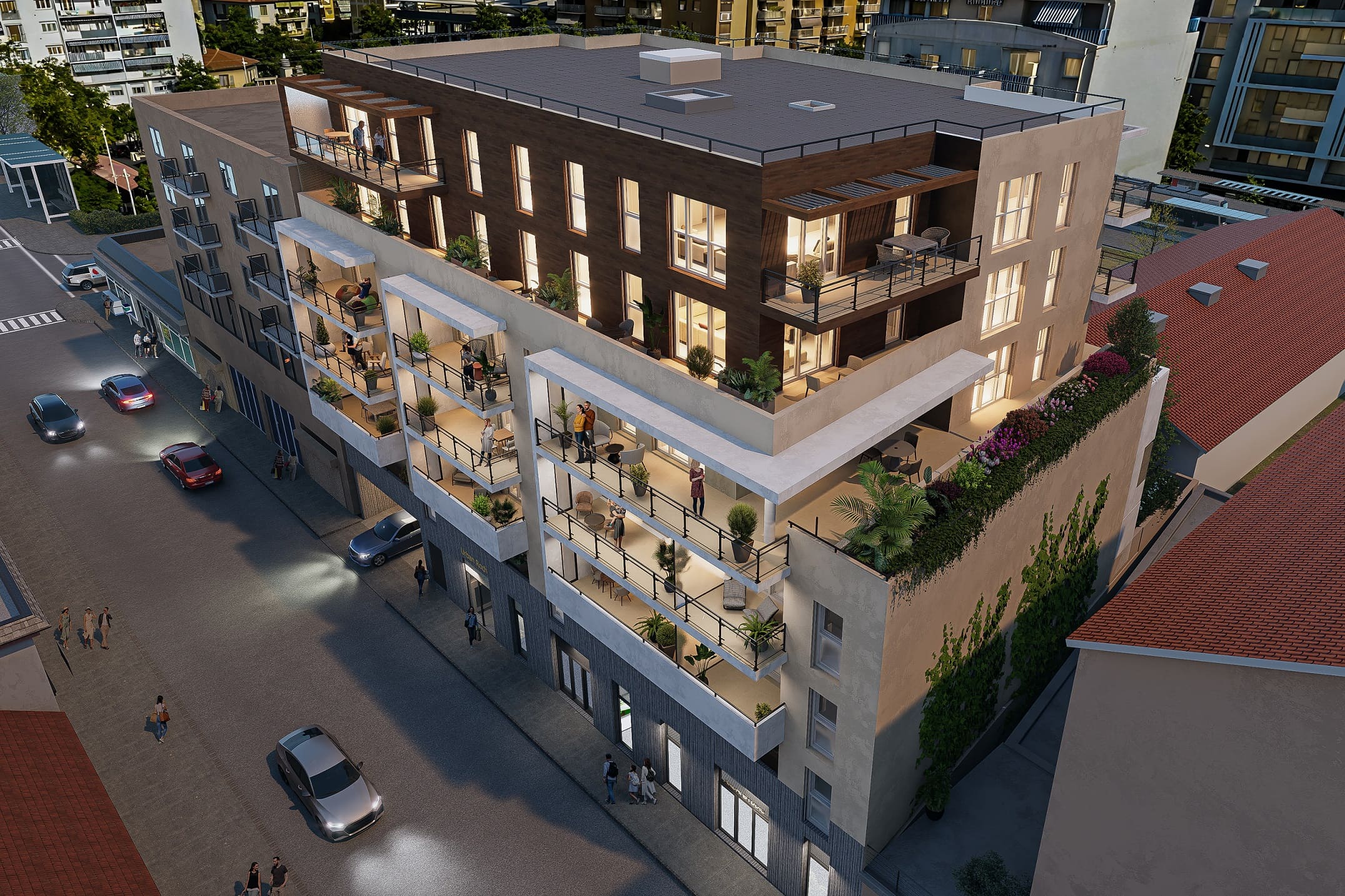 Urban Roch - New apartments for sale in Nice - building exterior night