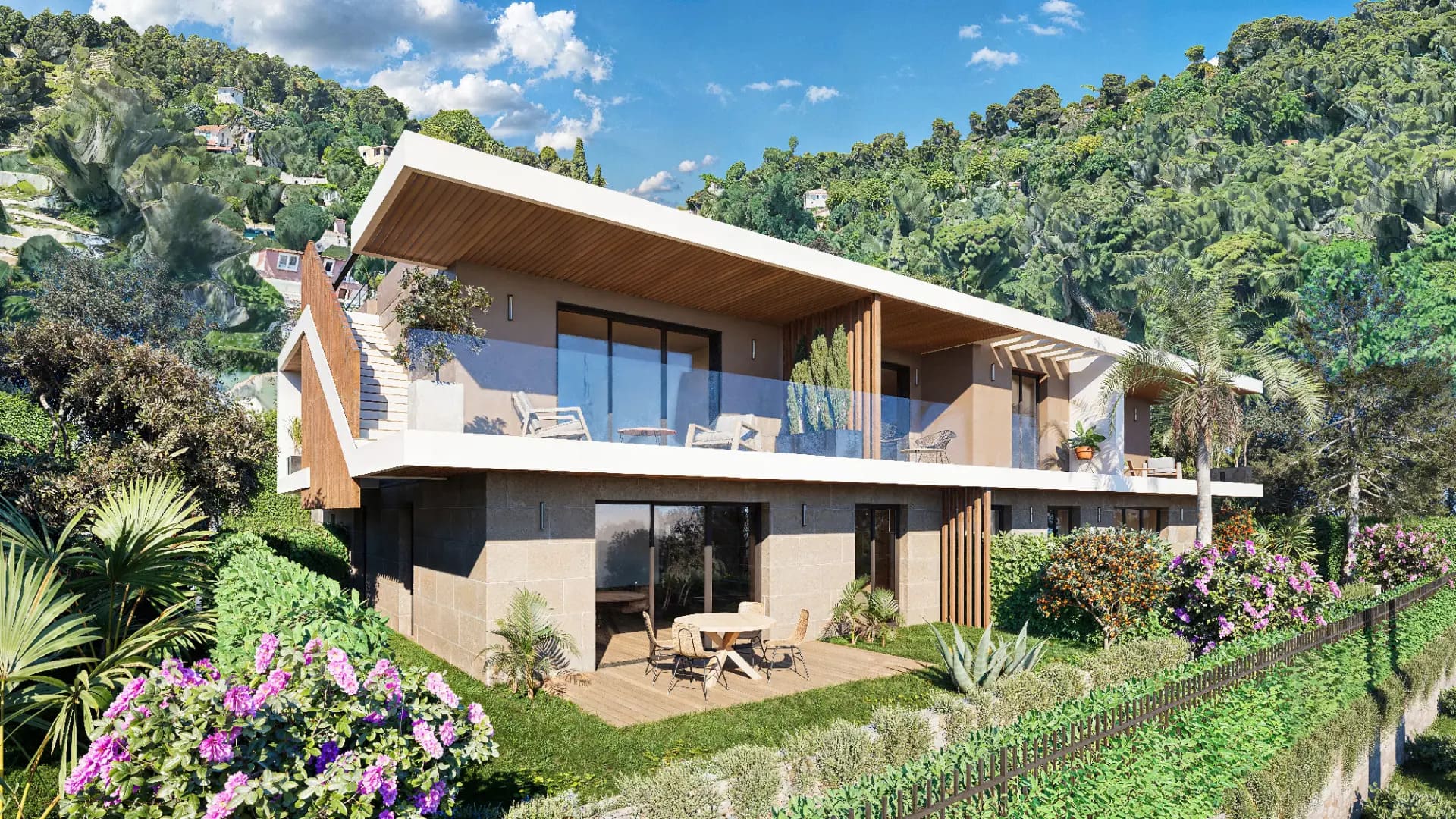 Elyzea - New Apartments for sale in Eze - building gardens and terraces