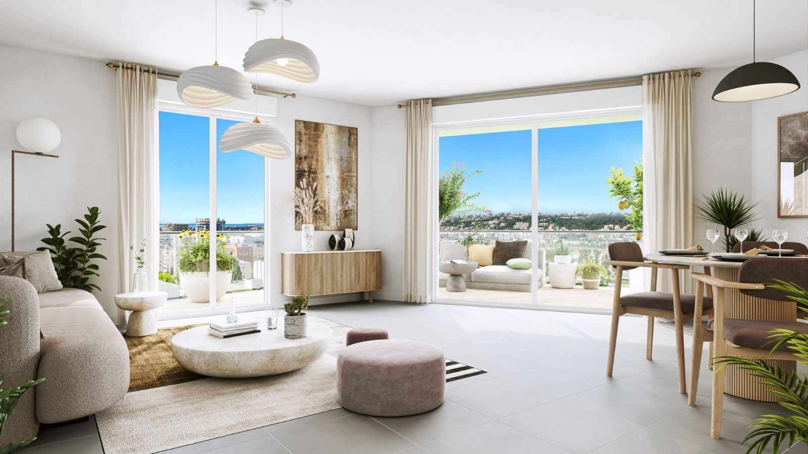 Serenity View - New Apartments for sale in Nice - Living Room Layout