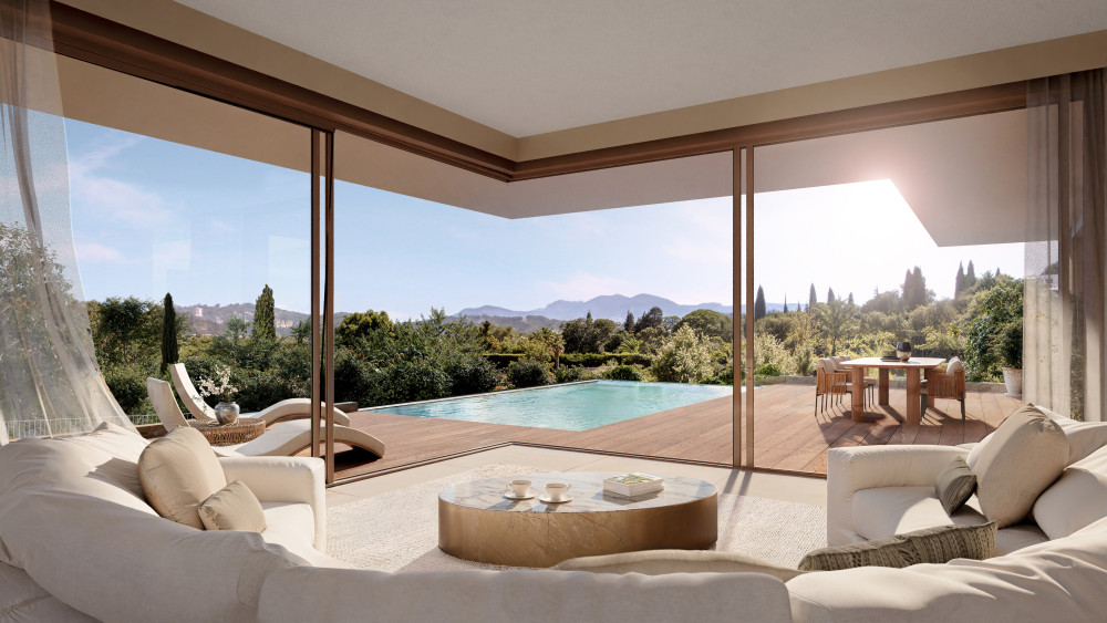 Les Grandes Bastides | New Villas For Sale in Mougins - Celestia villa living room
