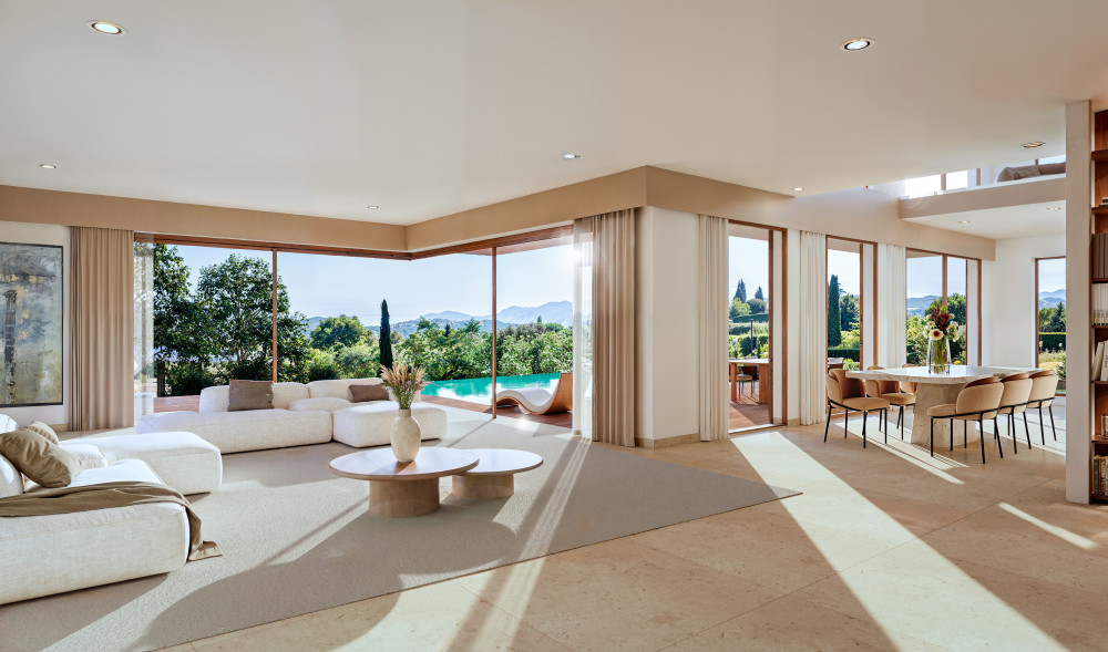 Les Grandes Bastides | New Villas For Sale in Mougins - Celestia villa living room 2
