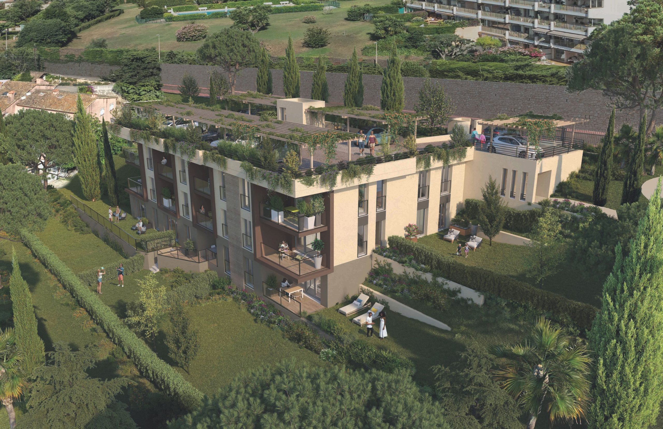 Villa Goya - New Apartments For Sale in Antibes - Building exterior aerial view