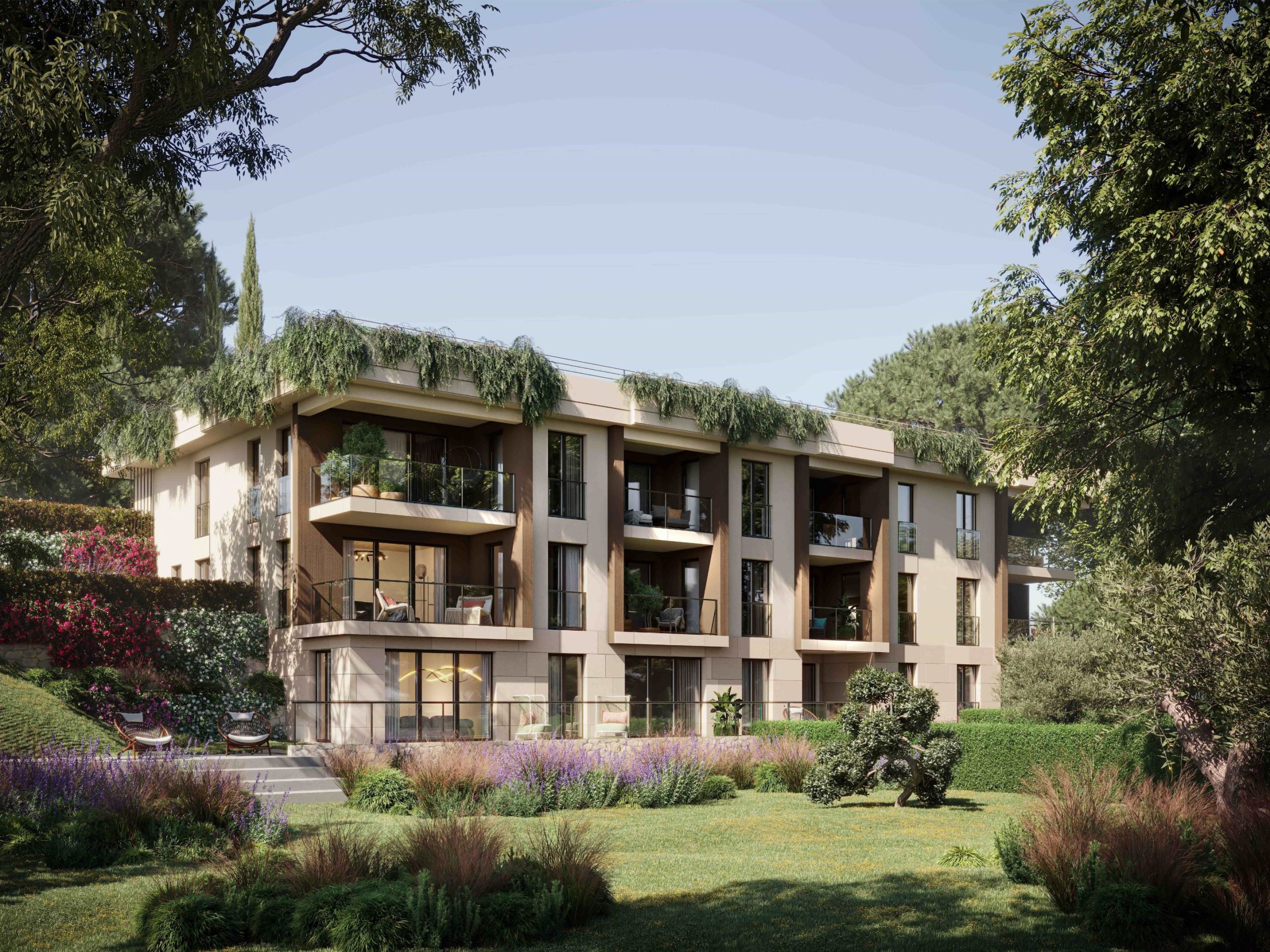 Villa Goya - New Apartments For Sale in Antibes - Building exterior and gardens