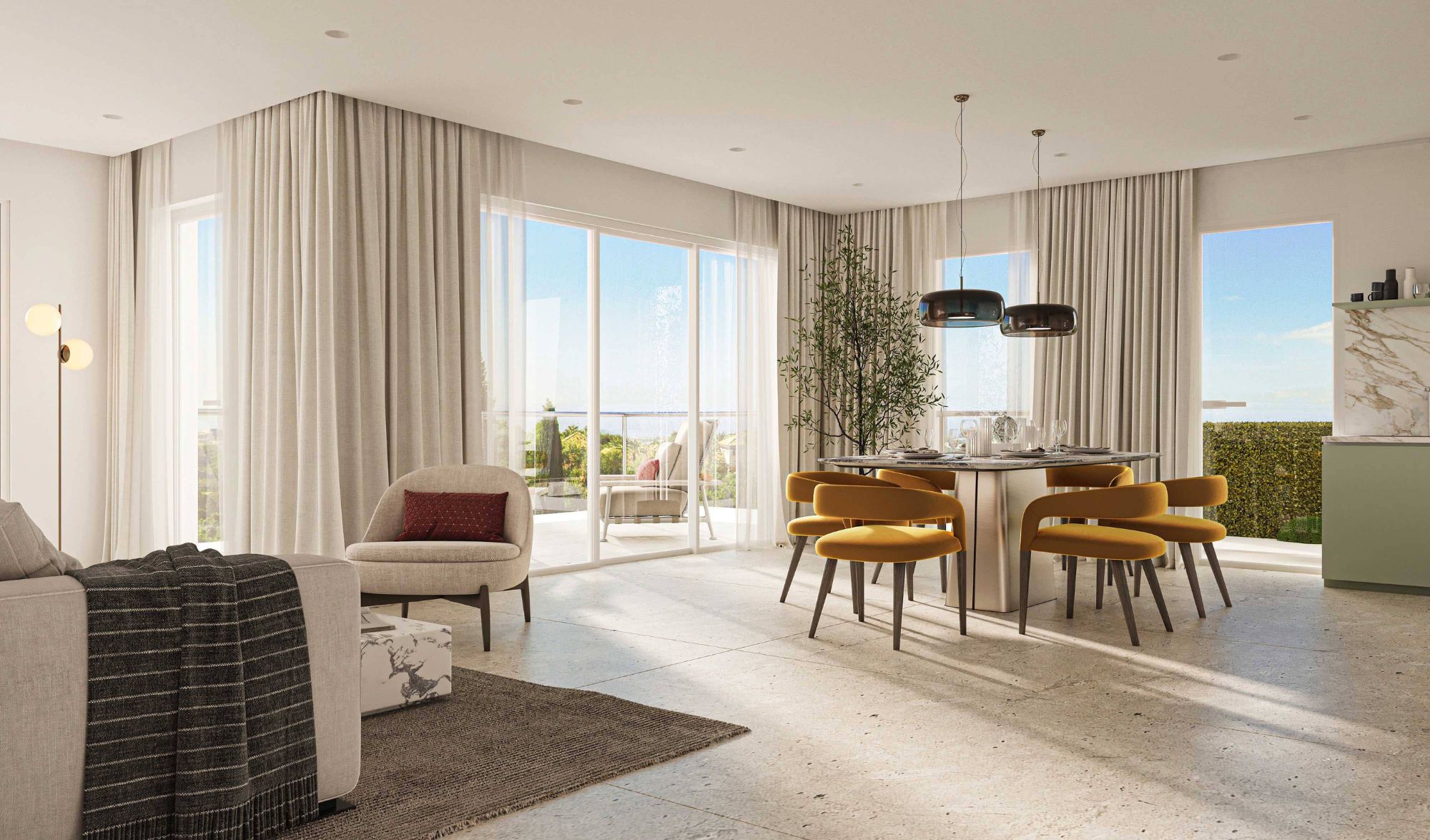Villa Goya - New Apartments For Sale in Antibes - Living Room
