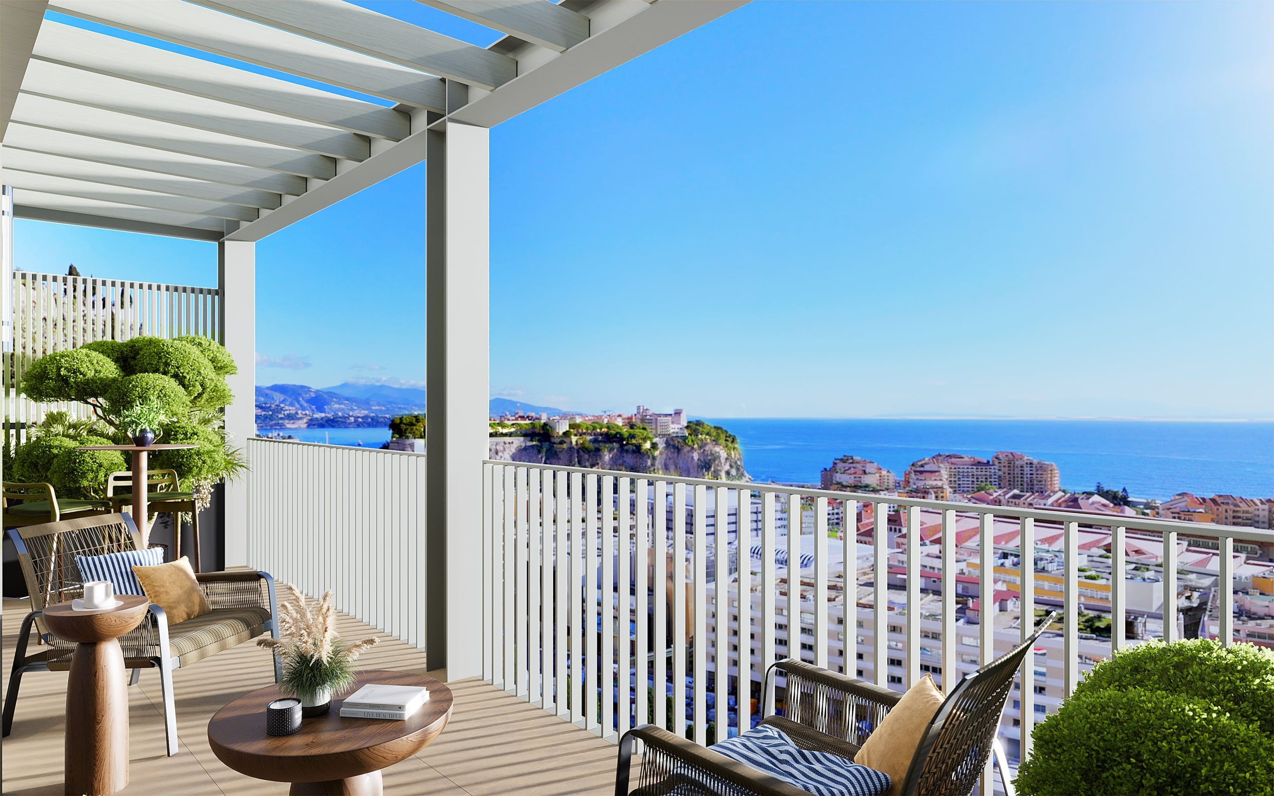 Terrace example with sea view - Le Balcon des Salines | New Apartments for Sale in Cap d'Ail