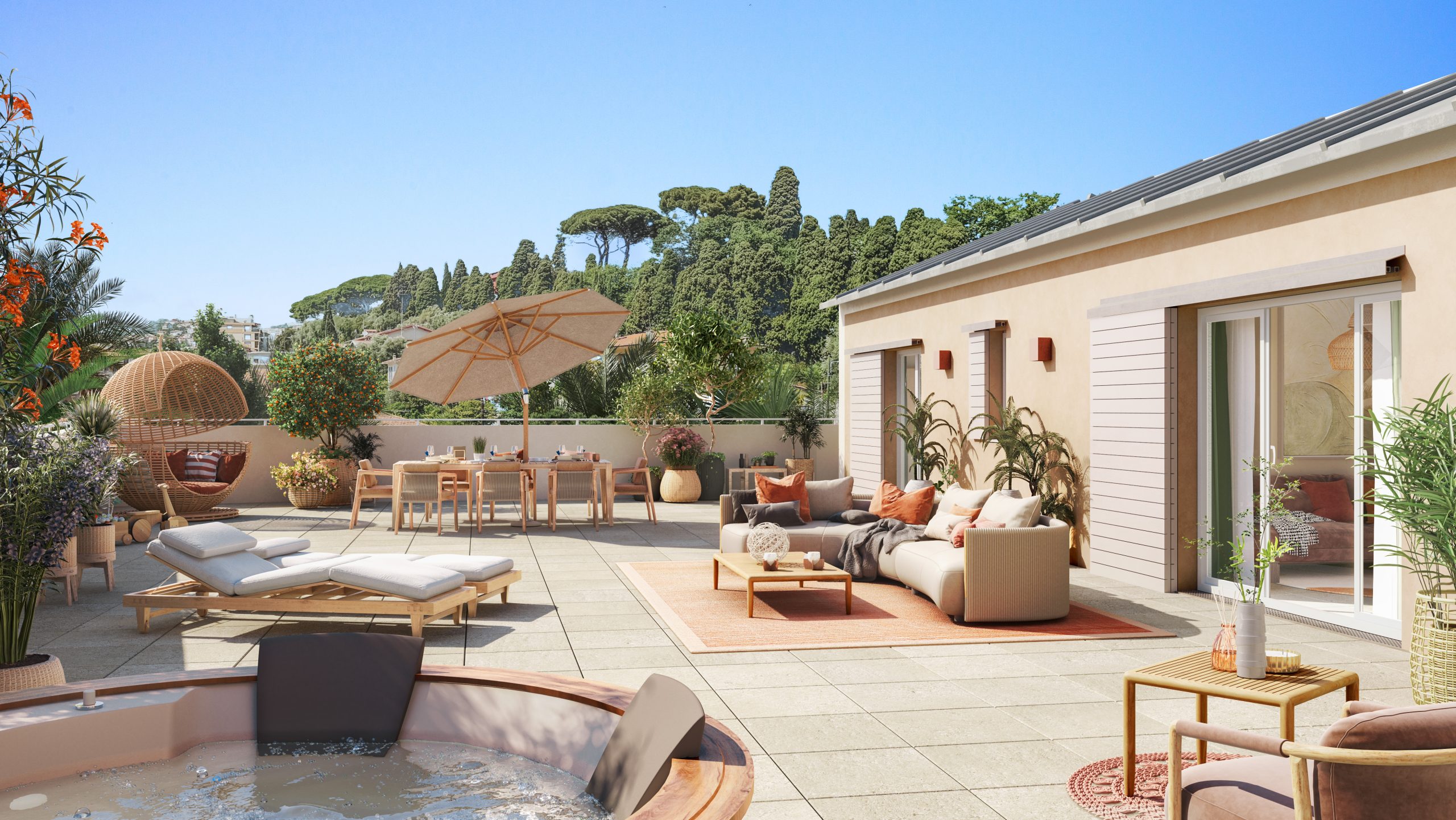 Rooftop terrace example - Villa Arteo | New Apartments for sale in Nice