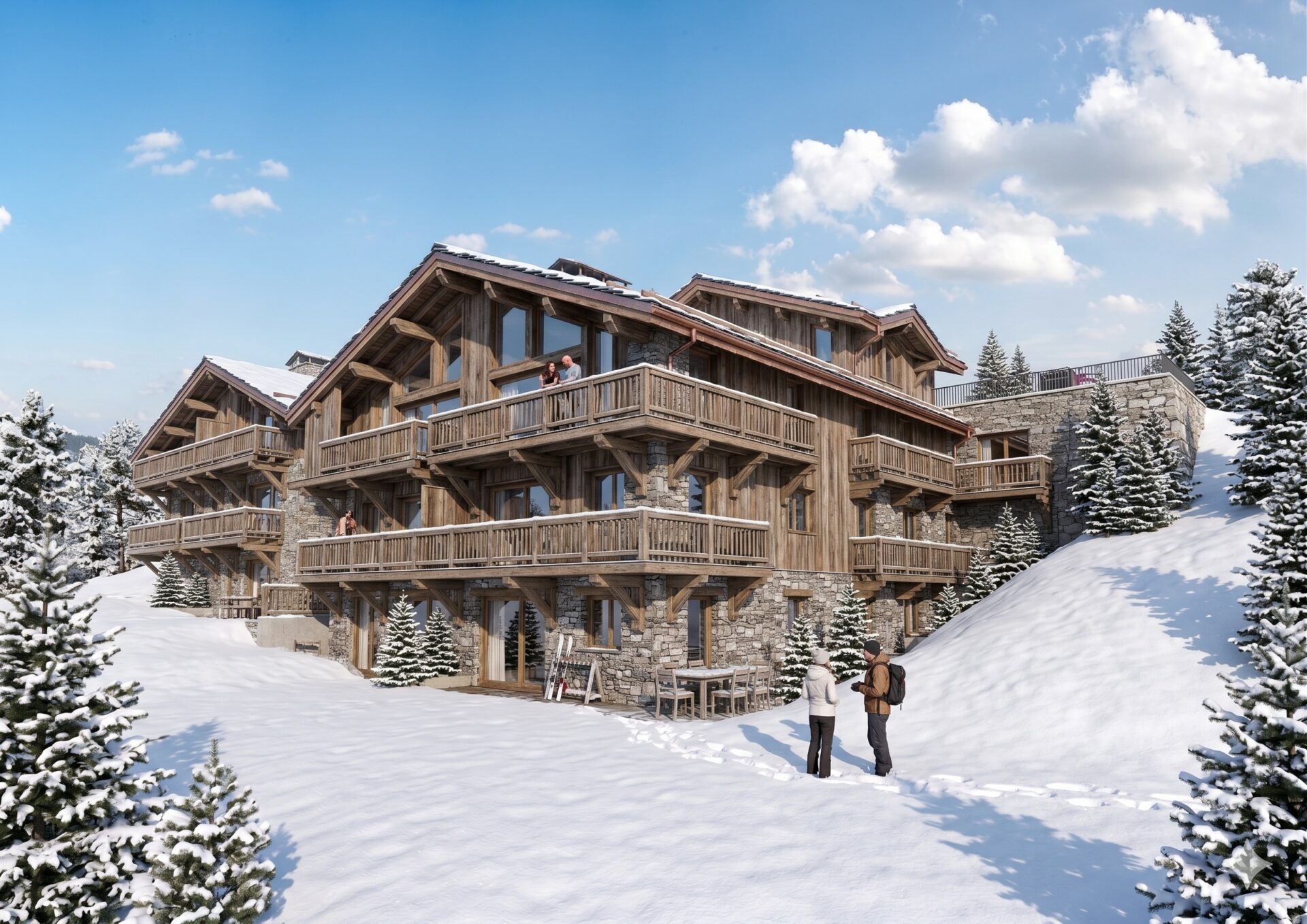 Les Chalets Alpine - New St Martin de Belleville apartments - building exterior